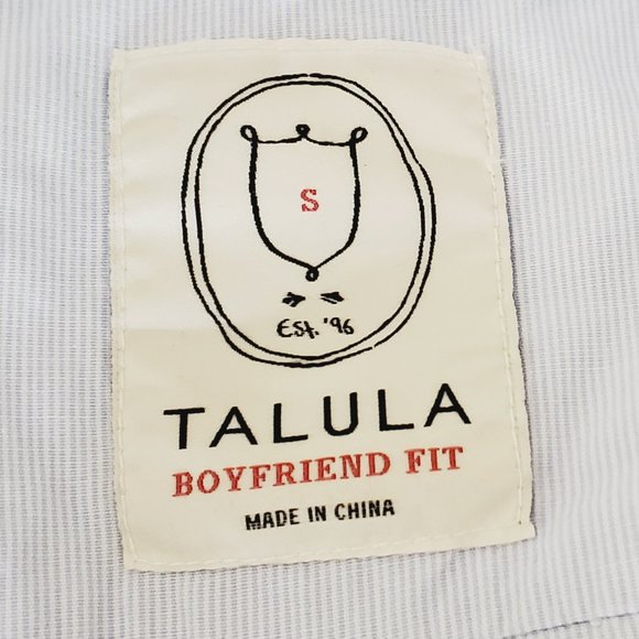 ARITZIA TALULA Blue Boyfriend Pinstriped Shirt - Picture 5 of 8